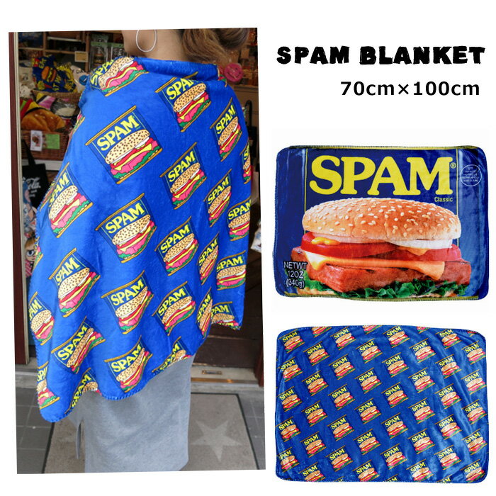 楽天ダブルスリー33ブランケット SPAM 70cm×100cm ボアブランケット 膝掛け 暖かい 薄手 軽い コンパクト 暖か毛布 やわらか とろける ふわふわ オフィス アウトドア キャンプ スポーツ観戦 車 ベビーカー こども 自転車 プレゼント アメリカ アメリカン雑貨 アメリカンテイスト インスタ映え