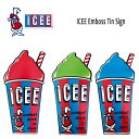 看板 ICEE ティンサイン エンボスサイン ブリキ看板 ブリキ 立体感 存在感 壁掛け インテリア ガレージ 店舗用 ディスプレイ エンボス サイン アイシー フローズン アメリカン雑貨プレゼント ギフト 贈り物 お祝い アメリカ雑貨 ダブルスリー インスタ映え