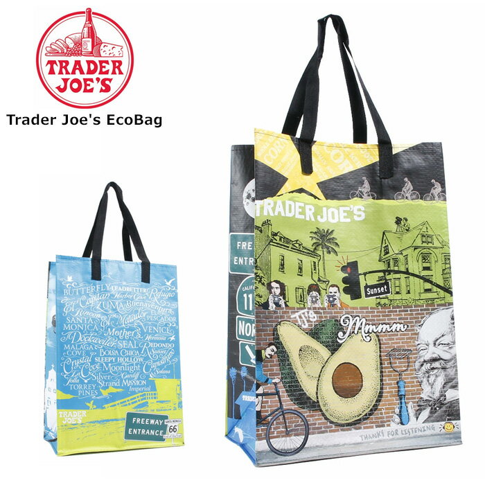 TRADER JOE'S エコバッグ 限定デザイン 南カリフォルニア アボカド ショッパー 買い物 お土産 プレゼント ギフト かわいい かっこいい 海外直輸入 生活雑貨 海外雑貨 アメ雑 アメリカン雑貨 ダブルスリー