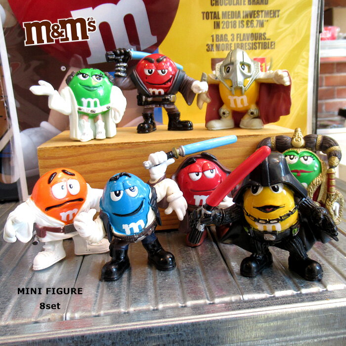 フィギュア M&M's スターウォーズ ミニフィギュア 8体セット おしゃれ 人気 インテリア アメキャラ キャラクター 立体デザイン インテリア ディスプレイ 置物 おしゃれ アメリカン雑貨 インスタ映え ダブルスリー