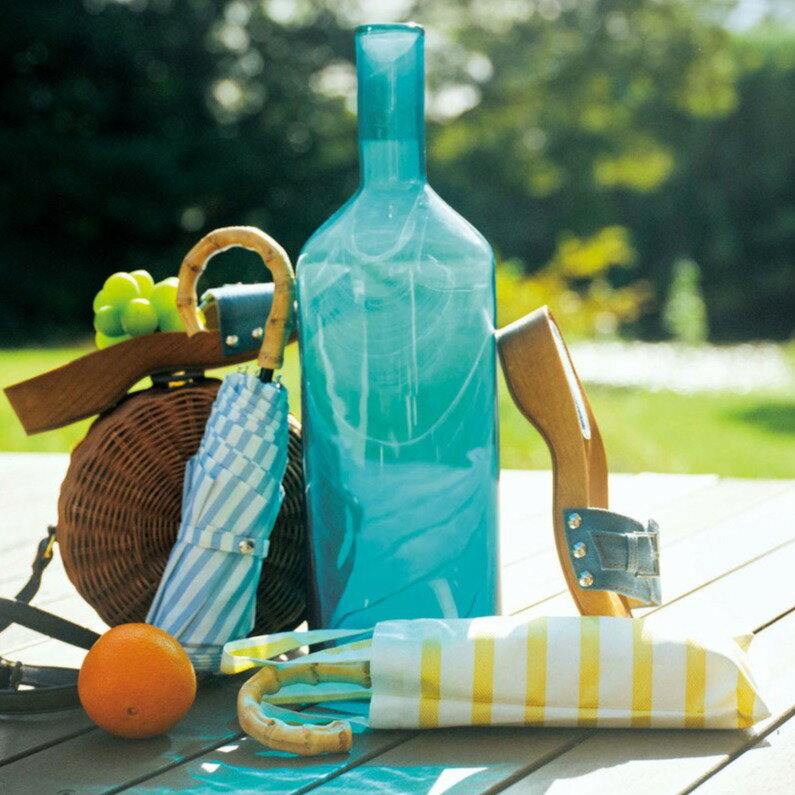 【10%オフクーポン配布☆1:59まで】日傘 折りたたみ 遮光 晴雨兼用 3段 バンブー持ち手 ボーダー ストライプ 爽やか イエロー ネイビー サックスブルー 紫外線カット 日よけ 紫外線対策 UVカット 夏 傘 軽量 日傘女子 美白 ギフト