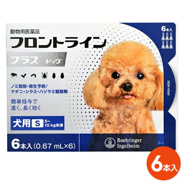 【フロントラインプラス ドッグ S（5～10kg未満） 6本入×1箱】(フロントライン プラス 犬用 S)【動物用医薬品】 [ノミ・マダニ駆除薬] (C4)