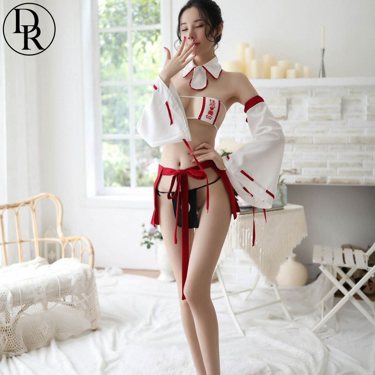 送料無料 巫女 和風コスプレ 悪霊退散 仮装衣装 キョンシーガール 和風コスチューム 和服 ハロウィン クリスマス cosplay みこ 巫女さん わふく 着物 大きいサイズ コスチューム レディース セクシー ランジェリー ハイネック 新年 縁起 正月 節分 豆まき お祓い 祝詞 可愛い