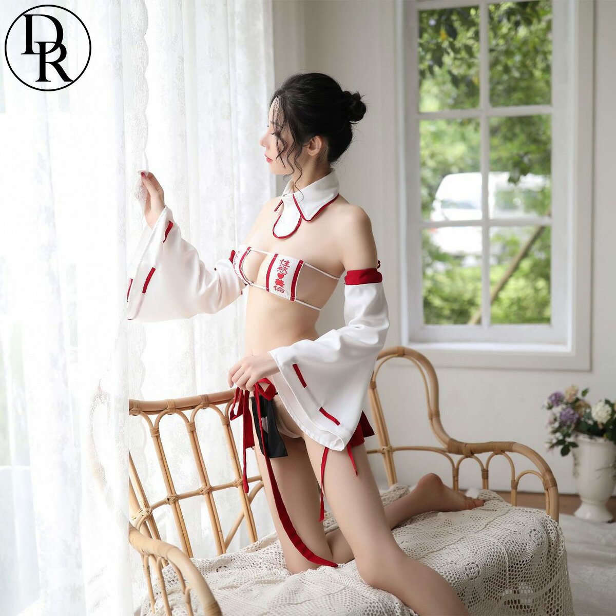 送料無料 巫女 和風コスプレ 悪霊退散 仮装衣装 キョンシーガール 和風コスチューム 和服 ハロウィン クリスマス cosplay みこ 巫女さん わふく 着物 大きいサイズ コスチューム レディース セクシー ランジェリー ハイネック 新年 縁起 正月 節分 豆まき お祓い 祝詞 可愛い