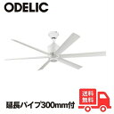 ODELIC オーデリック WF239P1+WF731P1 シーリングファン DCモーター 延長パイプ長300mm 傾斜天井対応25° 6枚羽根 リモコン付【送...
