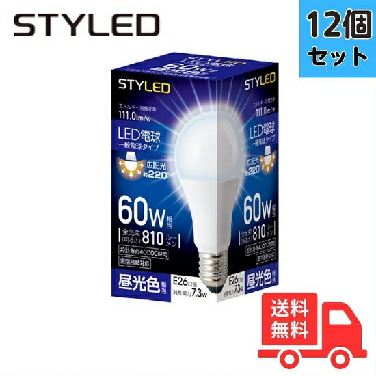 12ĥåȡSTYLED  LEDŵ 60W  E26 ۸ ̩Ĵб HA6T26D1̵