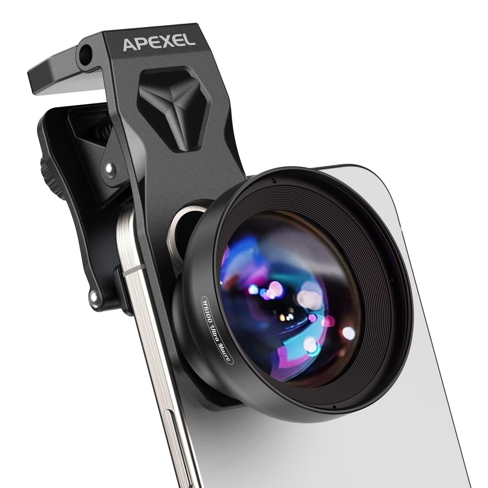 【2025年新版】 APEXEL スマホマクロレンズ HB100U 画質大幅アップ より簡単にピント合わせ 5-11cm焦点距離 挟むだけで簡単 クリップがカメ...