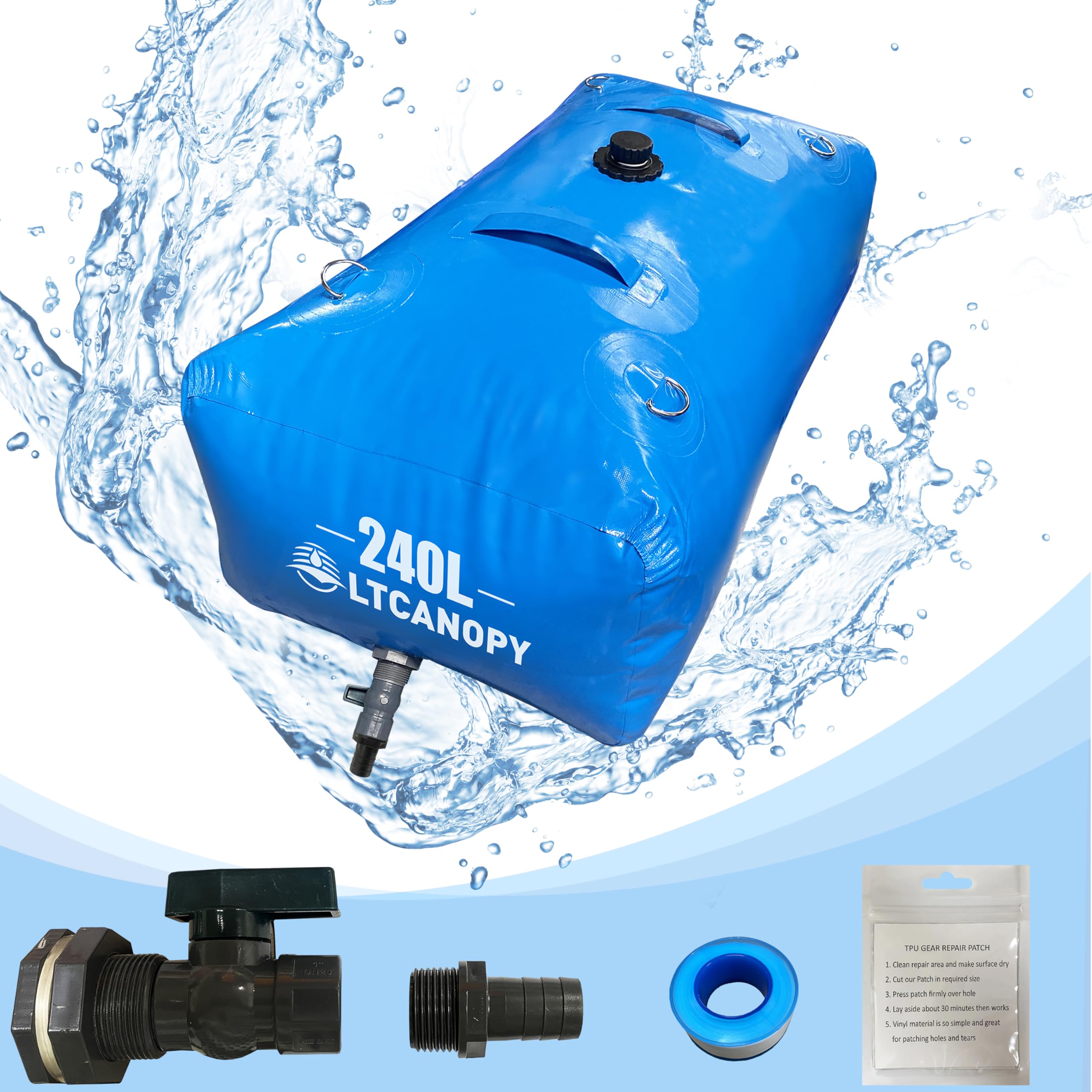 LTCANOPY 貯水タンク 農業用灌漑 非常用給水タンク。 干ばつに強い 消火 水貯蔵のぼうこうの容器240L