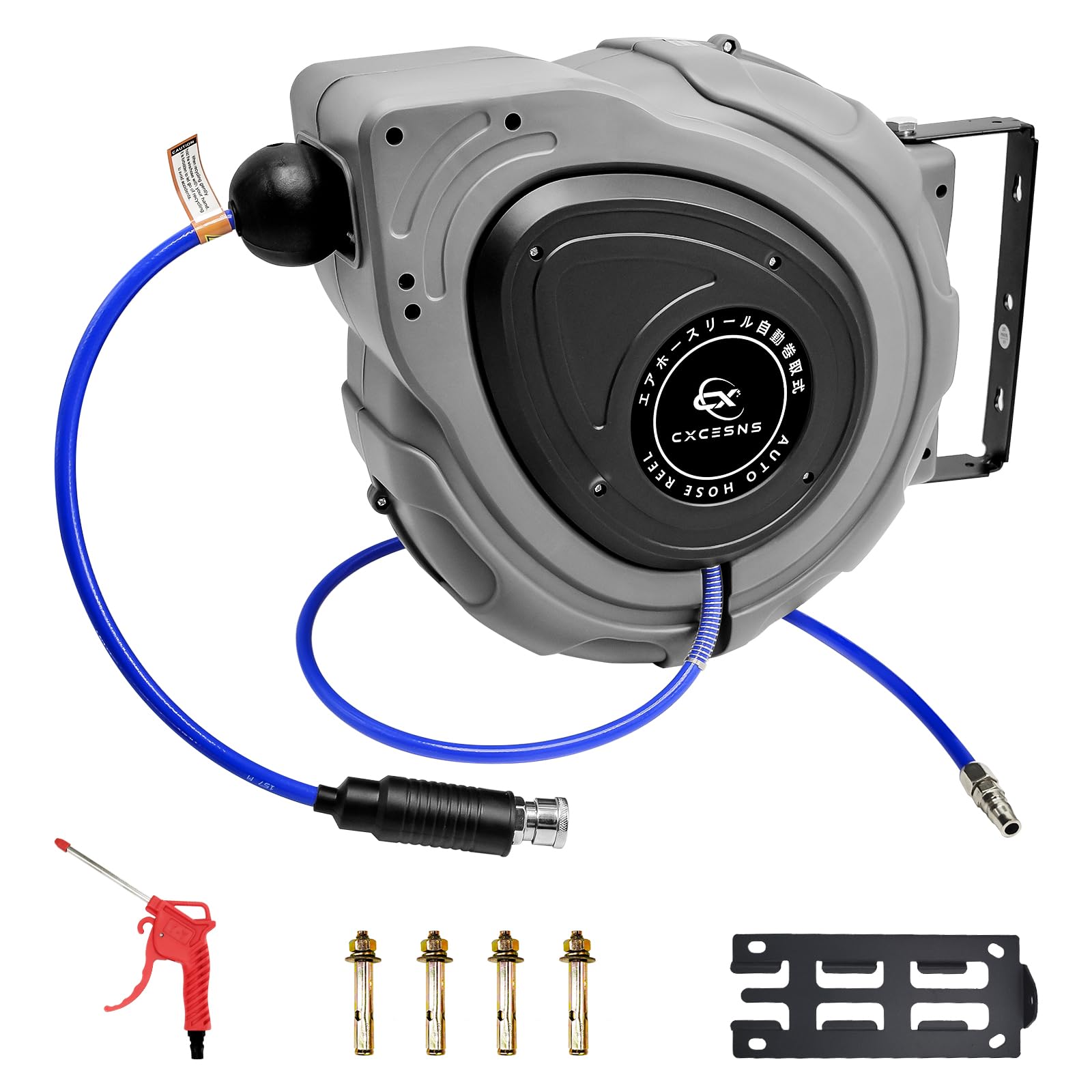 CXCESNS エアホースリール 20m 壁掛け 天吊り式 自動巻取式 自動巻き上げ エアーリール オート180°回転..