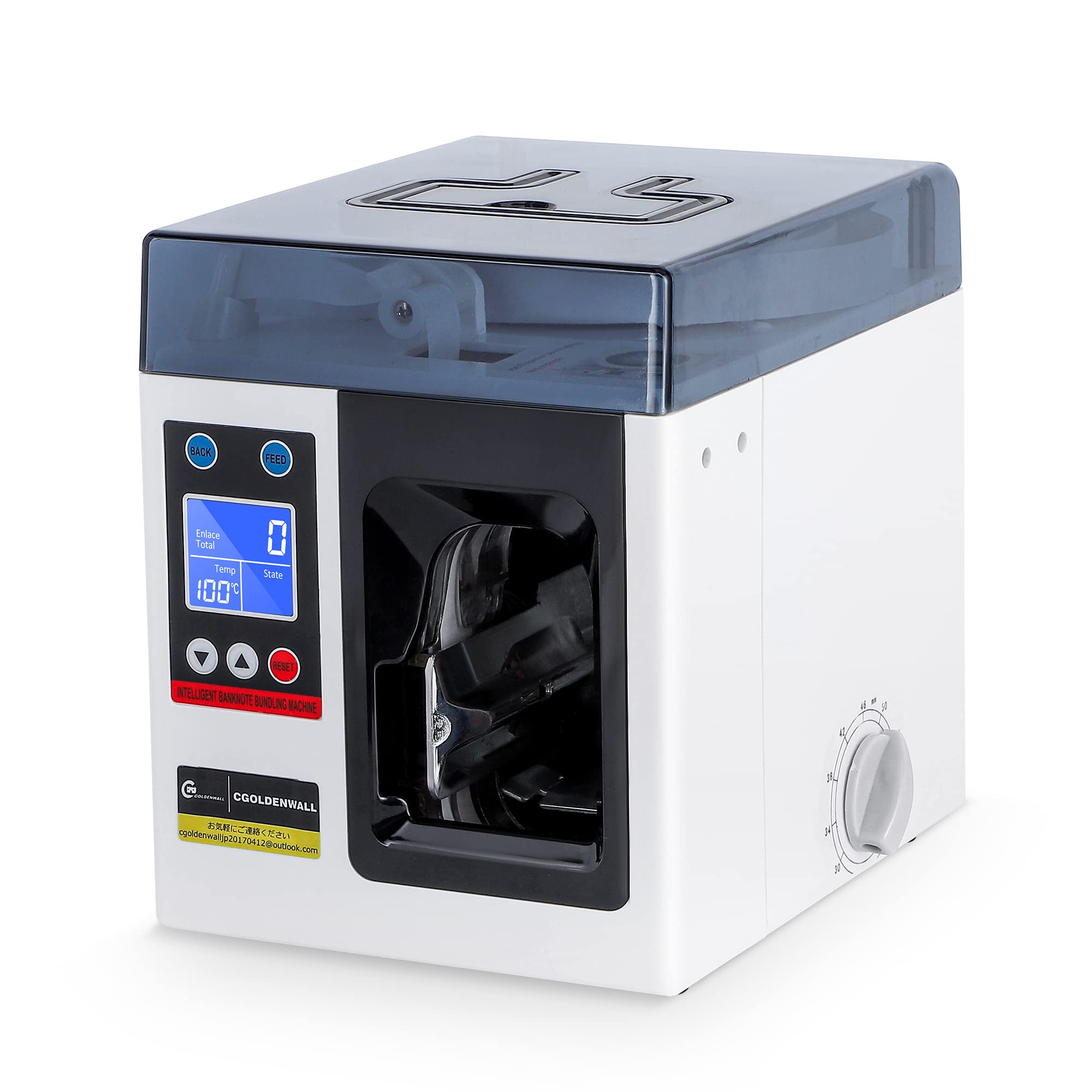CGOLDENWALL 知能マネー結束機 全自動紙幣札束機 1.5秒/束 幅20mm札束帯付き 銀行/スーパー/金融機関等にマネーを結束する...