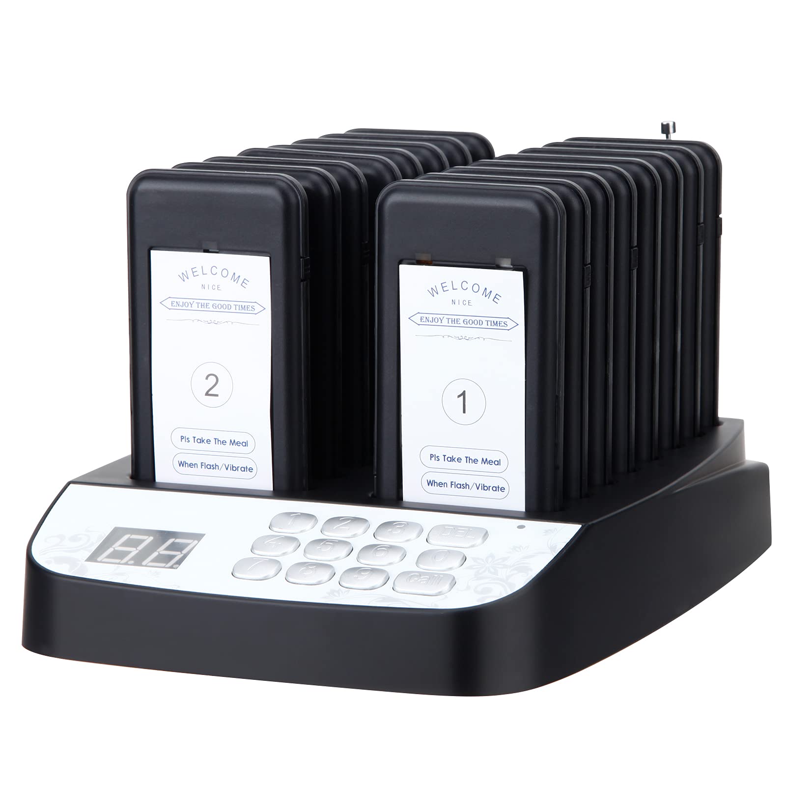 S SMAUTOP 呼び出しベル 飲食店 受信機（子機）16台セット 呼び出しチャイム 飲食店ゲスト待っている病院 呼び鈴 飲食店 呼び出し機 業務用呼び出しベル 無線呼び出しベル 飲食店病院教会店舗オフィス用 呼び出しボタン ベル フード コート