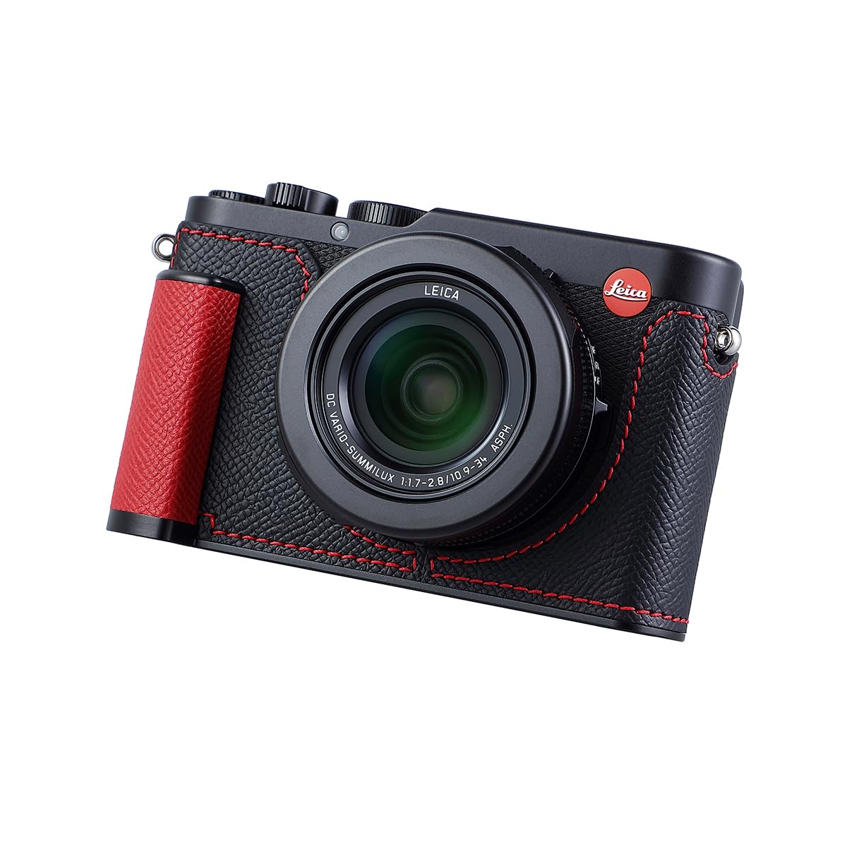 SIUTATDSH カメラハーフケース Leica D-LUX 8用、ビンテージメタル本革インスタントカメラ保護ケース ..