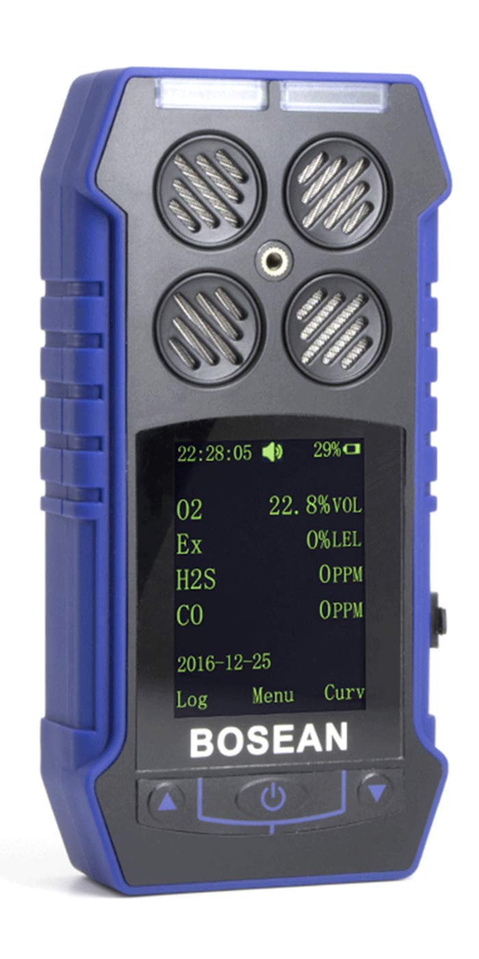 BOSEAN複合ガス測定器 ポータブル 4−in−1 ガス検出器 検知器 カラフルスクリーン 可燃性ガス EX CH4/硫化水素H2S/酸素O2 / 一酸化炭素COなどを検知 ガス漏れ LCDディスプレイ 四つのアラームモード IP65 高精度 携帯用 U