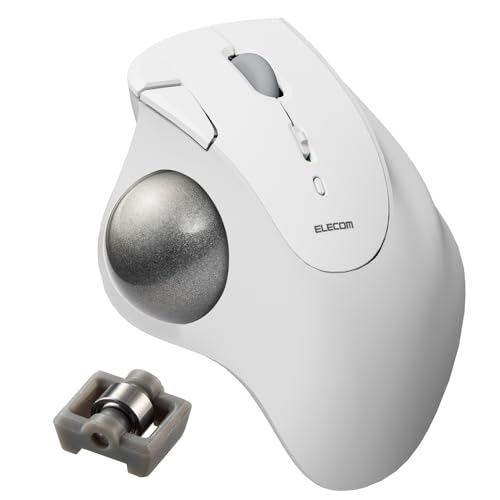 エレコム ワイヤレス トラックボールマウス Bluetooth IST ベアリング支持 親指操作 36mmボール 5ボタン Windows Mac Chromebook ホワイト M-IT11BRWH