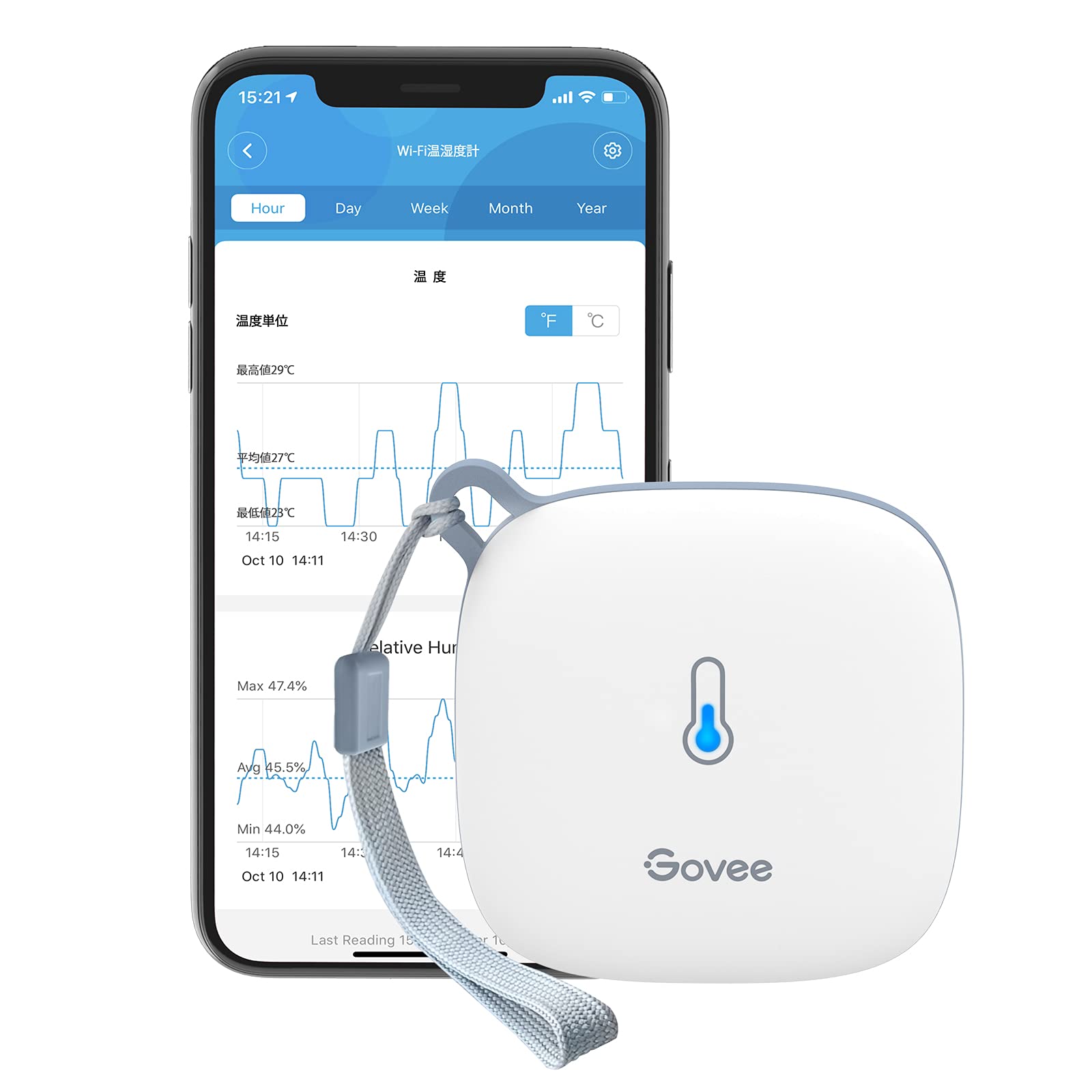 Govee WiFi 温度計 湿度計 高精度 ワイヤレス デジタル温湿度計 スマホで温湿度管理 アラート通知機能付き(通知音ない) データの保存とエクスポート インテリア 乾燥対策 赤ちゃん 家庭用 温室 地下室 爬虫類 室内用（50m 2.4GHz Wi