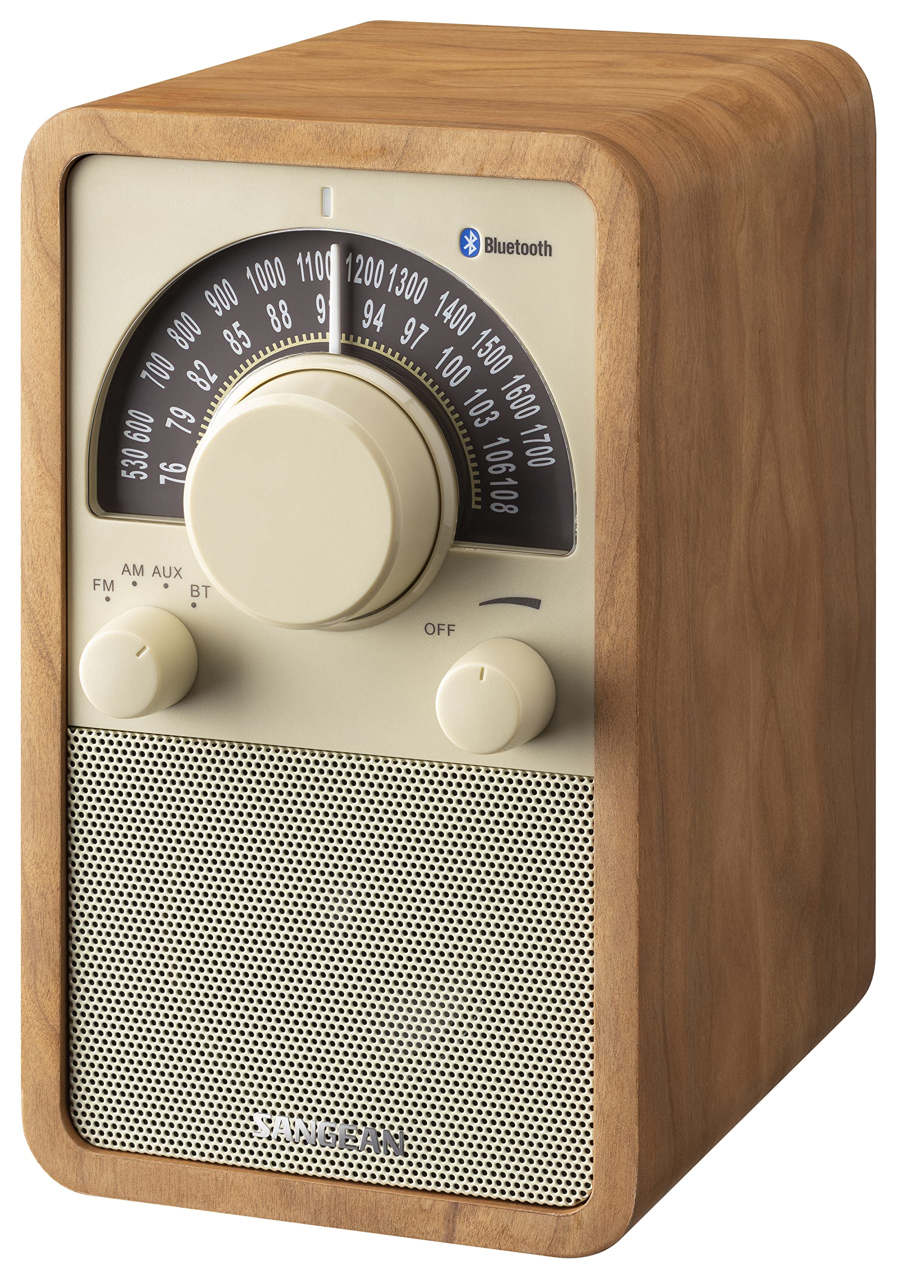 【国内正規品】Sangean WR-304 FM/AMラジオ Bluetoothスピーカー ウッドキャビネット apt X HD (チェリー)