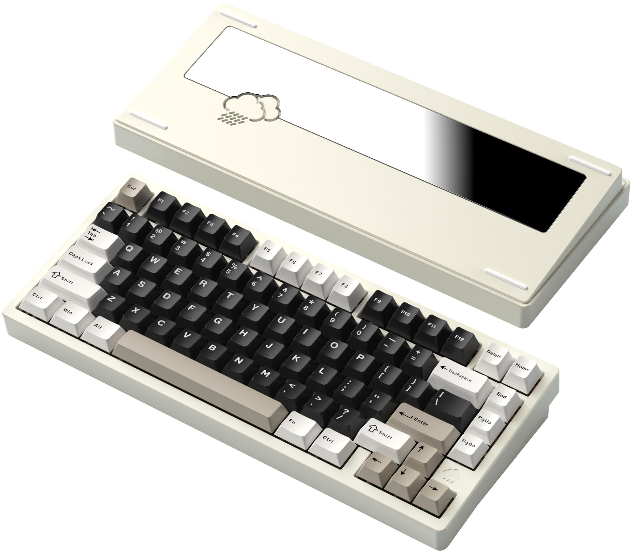 【WOBKEY Rainy 75キーボード】雨音のような打鍵音 メカニカルキーボード 3WAY接続 OS互換性 ホットスワップとVIAの対応 カスタマイズ性 ガスケットデザイン アルミニウム素材使用 RGBバックライト (Color (ホワイト 英字配列)