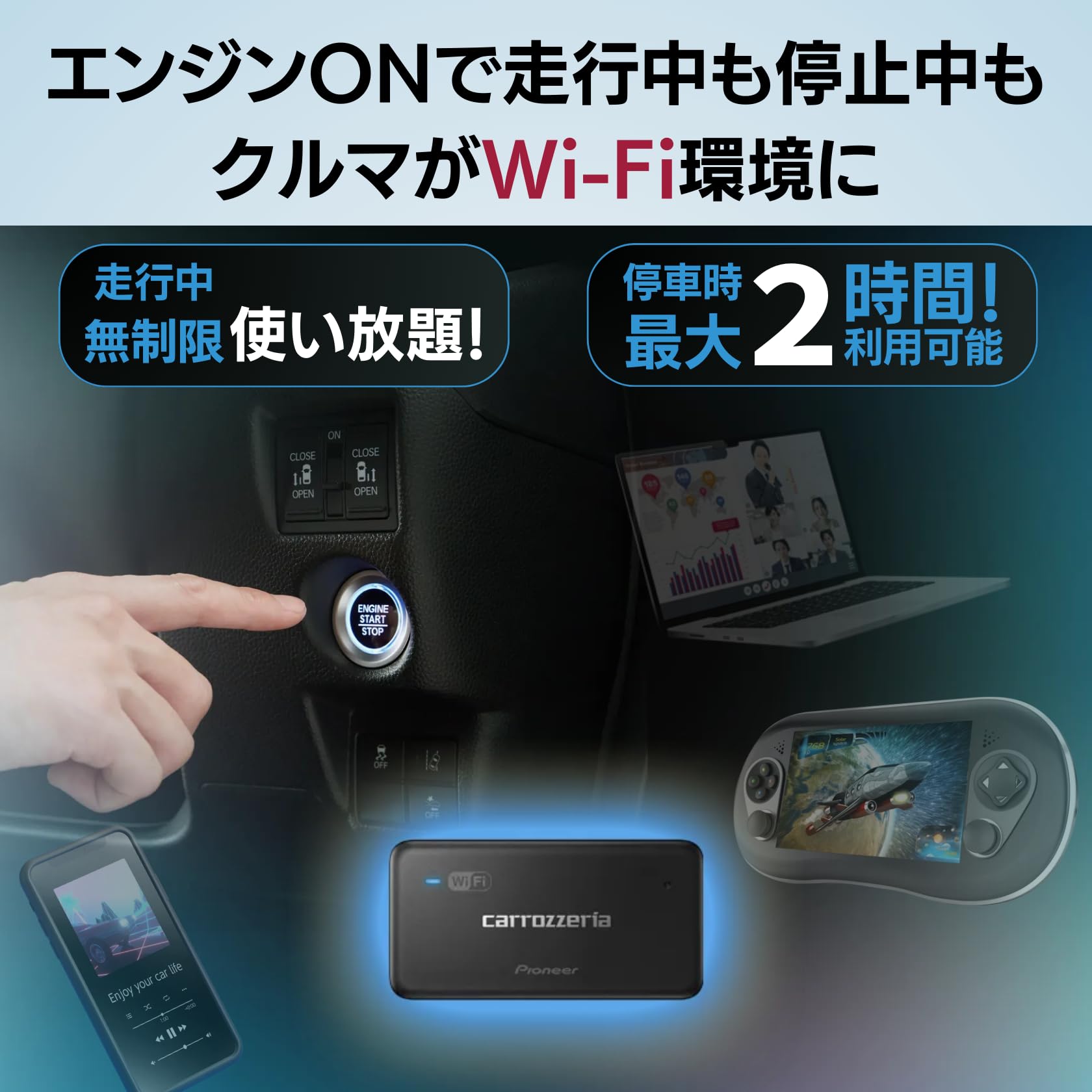 Pioneer 車載用 Wi-Fi ルーター DCT-WR200D-E 無制限 定額料金 バッテリーレス 「docomo in Car Connect」 カロッツェリア 3