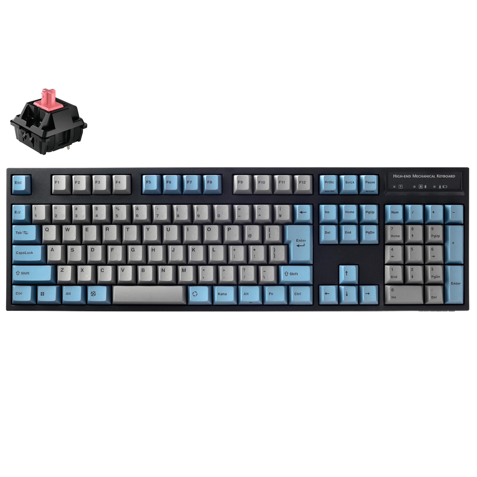 LEOPOLD FC900RBT GRAYBLUE Bluetoothキーボード USB-C接続可 日本語配列 かな無 フルサイズ 108キー キー スイッチホットスワップ対応 Windows/macOS 単4電池駆動 CHERRY MX2Aスイッチ (F