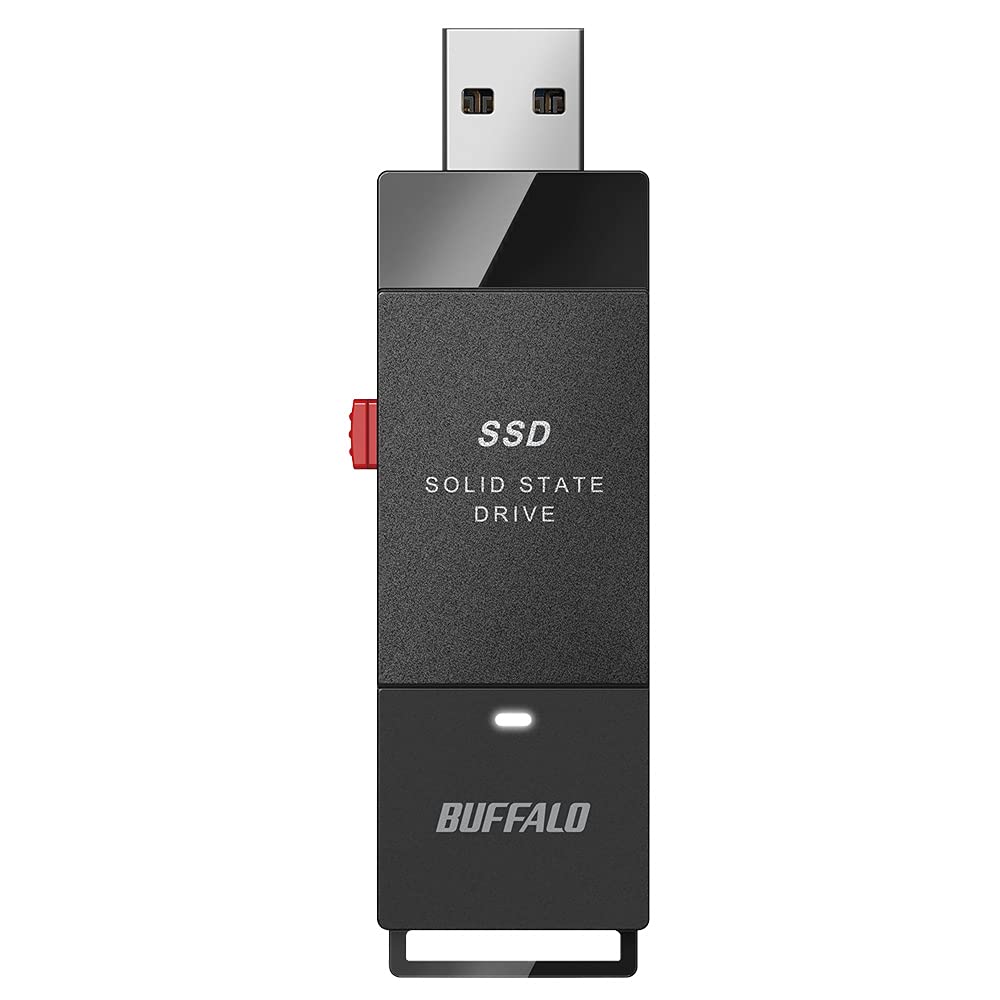 バッファロー SSD 外付け 500GB USB3.2 Gen1 読込速度430MB/秒 iPhone 17 / 17 pro / PS5 / PS4 メーカー動作確認済 コンパクト 超小型 ブラック SSD-PUT500U3BC/N
