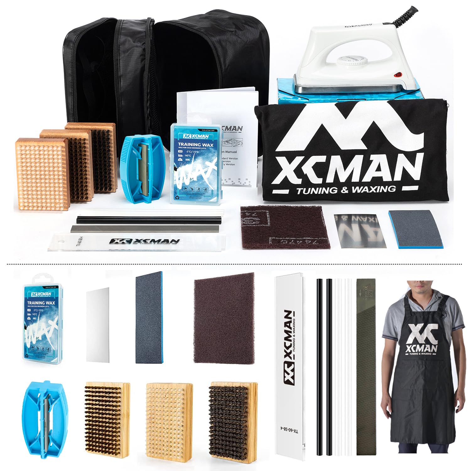 XCMAN スキー スノーボード用ワックス完全 チューニング工具キット ワクシングアイロン(Pro Version)