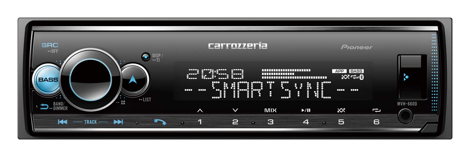Pioneer カーオーディオ MVH-6600 1D メカレス Bluetooth USB iPod iPhone AUX DSP カロッツェリア