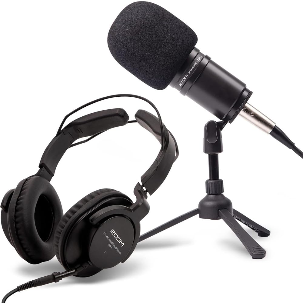 ZOOM XLR ダイナミックマイクセット【 マイク＋ヘッドホン＋スタンド】 配信/実況/ポッドキャスト向け ZDM-1PMP 国内正規品