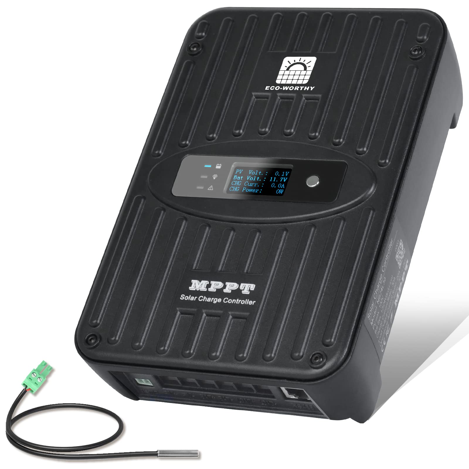 ECO-WORTHY 40A MPPT チャージコントローラー 12V/24V OLED液晶画面付き 99.9％の追跡効率 4段階安全充電 ソーラーパネル 災害対策