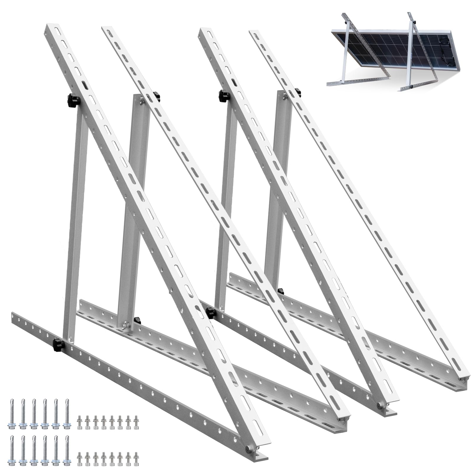 ECO-WORTHY 45inch 2枚 ソーラーパネル架台 2-4PCS 180 200 300 400ワット 屋根、RV、ボート、およびオフグリッド 折りたたみ可能なチルト脚を備えた調整可能なソーラーパネルティルトマウントブラケット