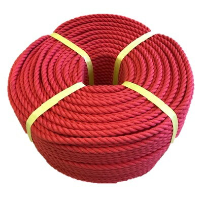 ポリエステルスパンロープ　赤色　径9mm　長さ40メートル巻き