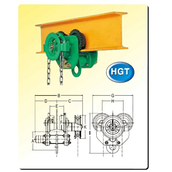 二葉　 手動用ギャードトロリ　定格荷重30.0T　揚程3.5m