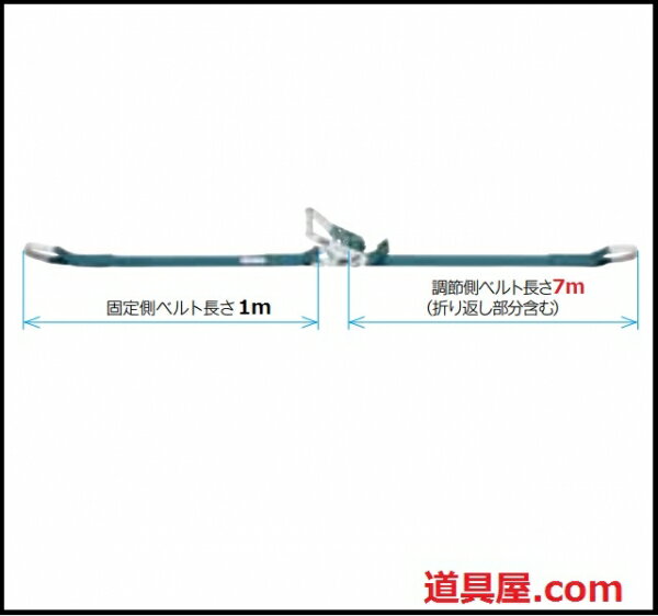 キトー　ベルトラッシング　ラチェットバックル式シボリ縫製タイプ　最大使用荷重3.0TON