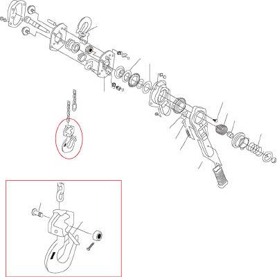 キトーレバーブロックL4形　LB015用部品　ロードチェン標準一式