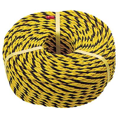 TRUSCO　標識ロープ　3つ打　線径10mm　長さ20m　黄・黒