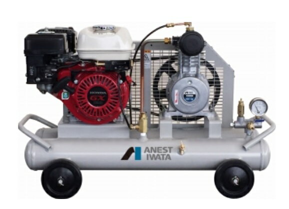 【直送品】 アネスト岩田 コンプレッサ レシプロ：オイルフリー PFUE07C-10 オイルフリー 出張作業用軽..