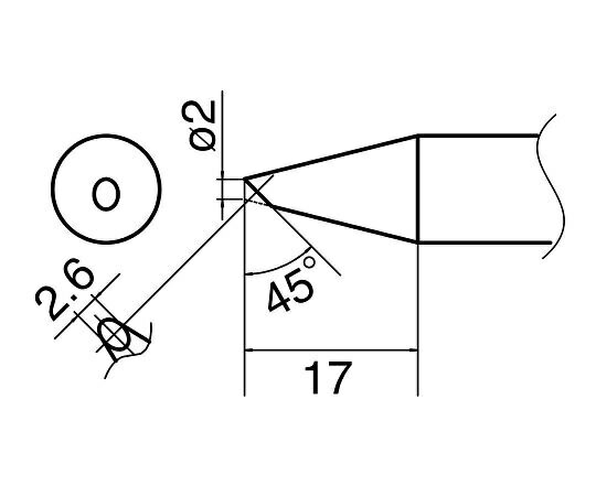 アズワン ハイパワーはんだごて用こて先 T33-BC2 (3-9235-11) 《研究・実験用機器》
