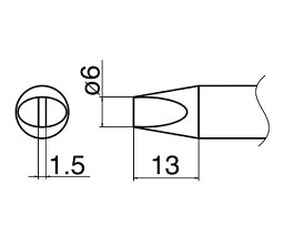 アズワン こて先 T33-D6 (3-9235-19) 《研究・実験用機器》