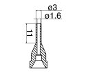 アズワン はんだ吸取器用ノズル N61-14 (3-9242-24) 《研究・実験用機器》