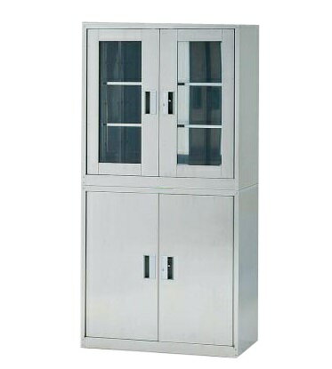 【直送品】 アズワン ステンレス薬品庫(扉格納型) SKN2SKGN2set (3-1103-22) 《実験設備・保管》 【大..