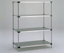 【直送品】 アズワン ソリッドエレクターシェルフ標準セット ドーリー付 1558×663×2064mm LSS1520SET (1-4587-02) 《実験設備...