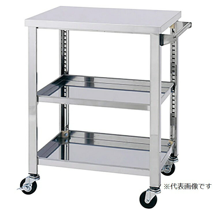 【ポイント10倍】【直送品】 アズワン ステンレス製ワゴン 750×450×800mm 3段 WG3-750K (1-2620-02) 《..