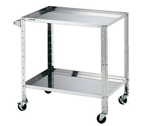 【ポイント5倍】【直送品】 アズワン ステンレスヘビーワゴン 枠付きラージ 2段 3-1557-03 《実験設備..