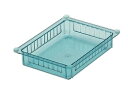 アズワン アルティア ハーフポリカトレー クリアブルー 300×400×85 AHT-75BLCV (8-4892-11) 《実験設備・保管》