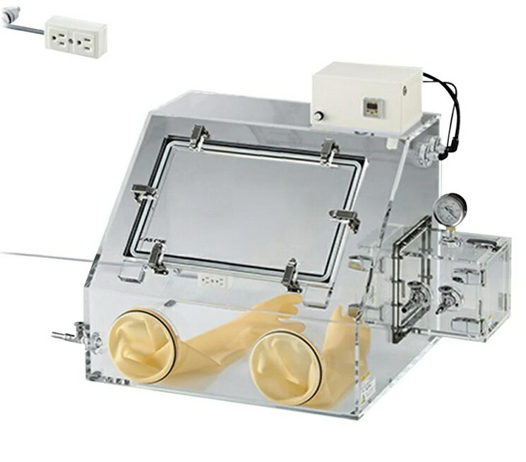 【ポイント10倍】【直送品】 アズワン エアタイトグローブBOX(庫内圧力制御付)コンセント付き 600PCRM-..