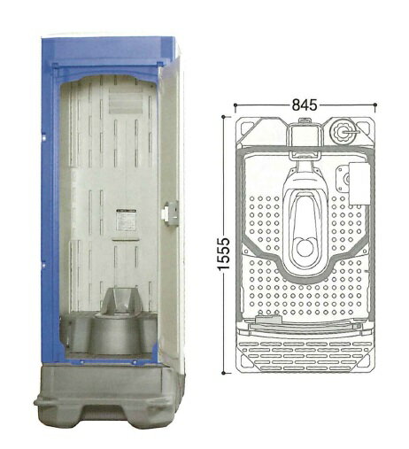 【直送品】 ハマネツ 仮設トイレ (ポンプ式簡易水洗) TU-iXF4 (1520100) 《兼用和式タイプ》 【受注生産】 【大型】