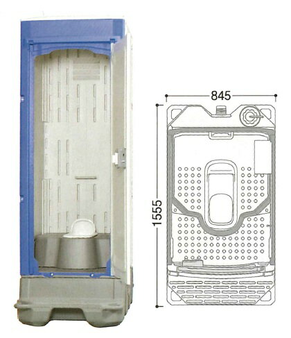 【直送品】 ハマネツ 仮設トイレ (非水洗) TU-iX (1522100) 《兼用和式タイプ》 【受注生産】 【大型】
