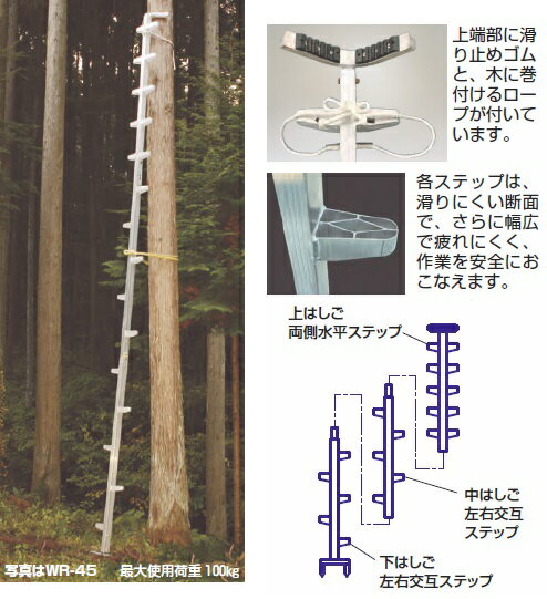 【ポイント5倍】【直送品】 ハラックス ワンダ アルミ製枝打はしご WR-30 【大型】