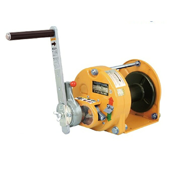 《仕様》●スチール製●ワイヤロープ引張力：2940N(300kgf)φ6ワイヤロープ巻込5層目基準●ワイヤロープ収容量：φ6×32m (6層巻込み)●ハンドル長さ(有効最大)：250mm●自重(本体+ハンドル)：15.0kg※商品の詳細はメーカーサイトにてご確認ください。 《特長》●ラチェット式ハンドルの為、左右の往復運動で巻上げ、巻下げが出来ます。ハンドルの回転操作が不可能な狭い空間でも、壁や床に直付けして作業が可能です。●GMシリーズ同様に回転式ウインチとしても使用出来ます。【お支払い方法について】●こちらの商品はメーカーからの直送となります。代金引換のお支払い方法はご利用になれません。●代金引換にてご注文頂いた場合はご注文をキャンセルとさせて頂く場合がございますので予めご了承下さいませ。《仕様》●スチール製●ワイヤロープ引張力：2940N(300kgf)φ6ワイヤロープ巻込5層目基準●ワイヤロープ収容量：φ6×32m (6層巻込み)●ハンドル長さ(有効最大)：250mm●自重(本体+ハンドル)：15.0kg※商品の詳細はメーカーサイトにてご確認ください。 《特長》●ラチェット式ハンドルの為、左右の往復運動で巻上げ、巻下げが出来ます。ハンドルの回転操作が不可能な狭い空間でも、壁や床に直付けして作業が可能です。●GMシリーズ同様に回転式ウインチとしても使用出来ます。