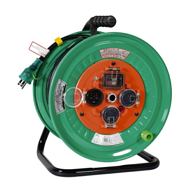 【ポイント10倍】日動工業 アースチェックリール GNW-EK33 100V 過負荷漏電保護兼用ブレーカー付 《コードリール》