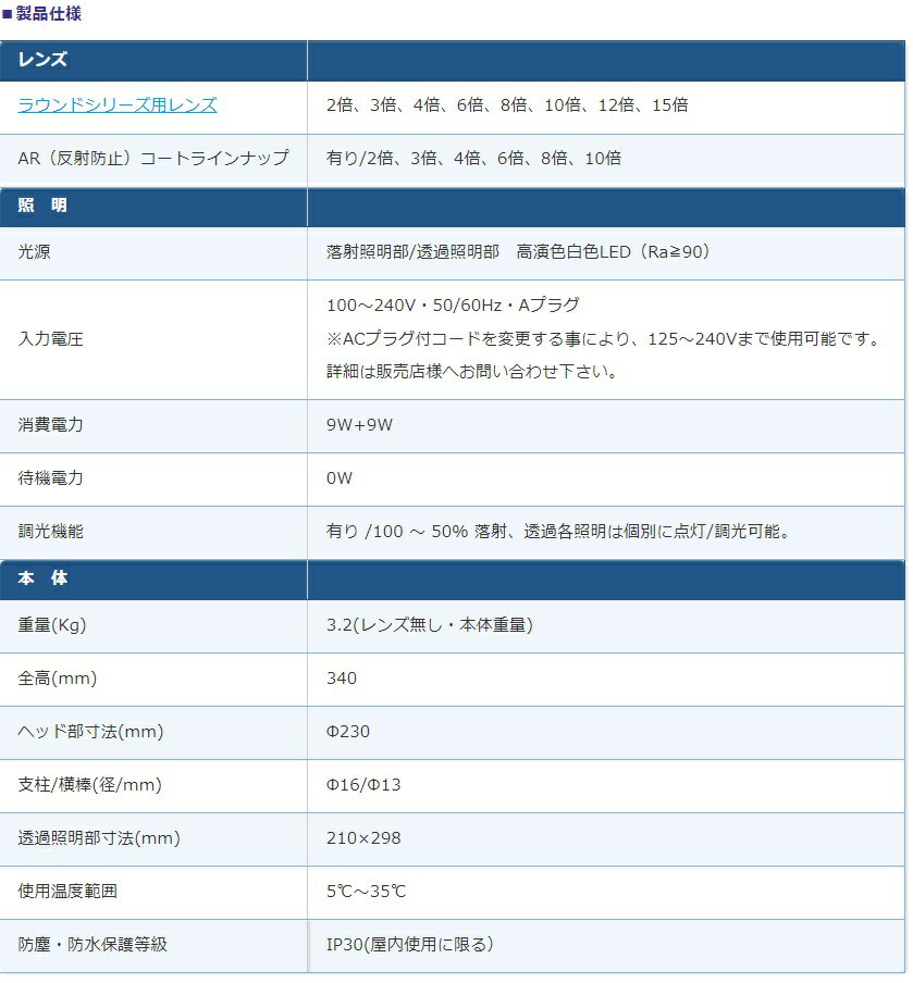 【ポイント5倍】オーツカ光学 (OOTSUKA) LED照明拡大境・調光付 ENVL-CL ラウンド8倍 (ENVL-CL-8) (ライトボックス付) 2